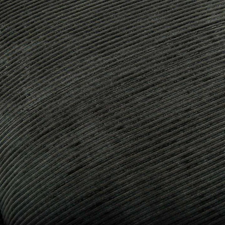 Charcoal Velvet Corduroy Flange Throw Pillow