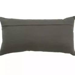 Charcoal Velvet Corduroy Lumbar Pillow