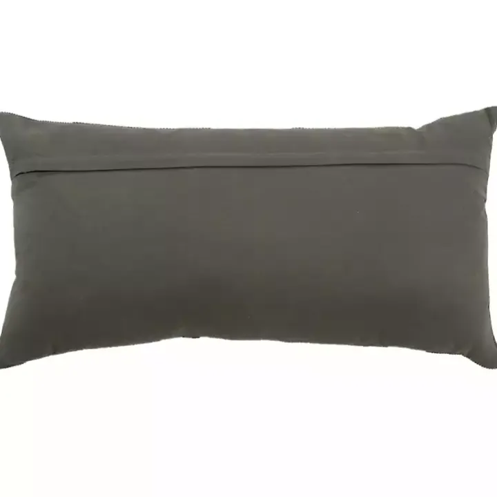 Charcoal Velvet Corduroy Lumbar Pillow