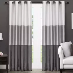 Chateau Black Stripe Curtain Panel Set, 96 in.