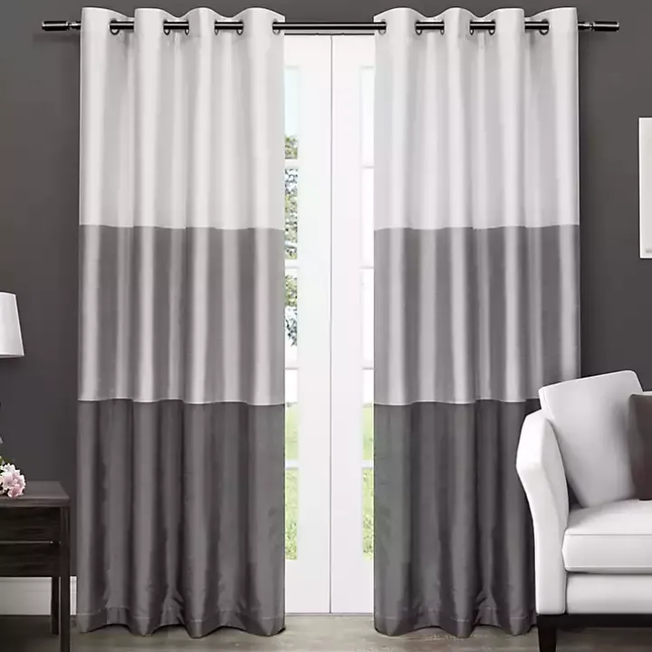 Chateau Black Stripe Curtain Panel Set, 96 in.