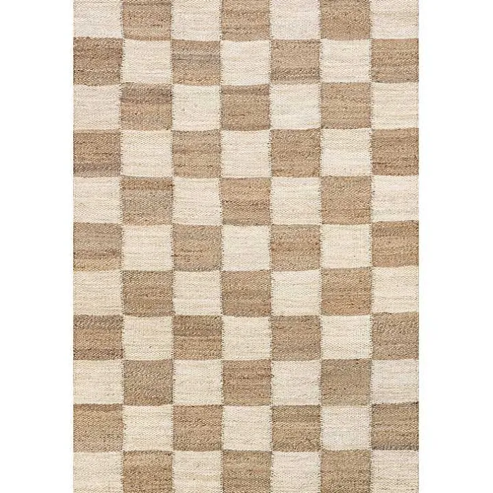 Checkered Jute Area Rug, 8x10