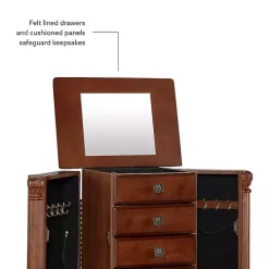 Cherry 5-Drawer Ollie Petite Jewelry Armoire