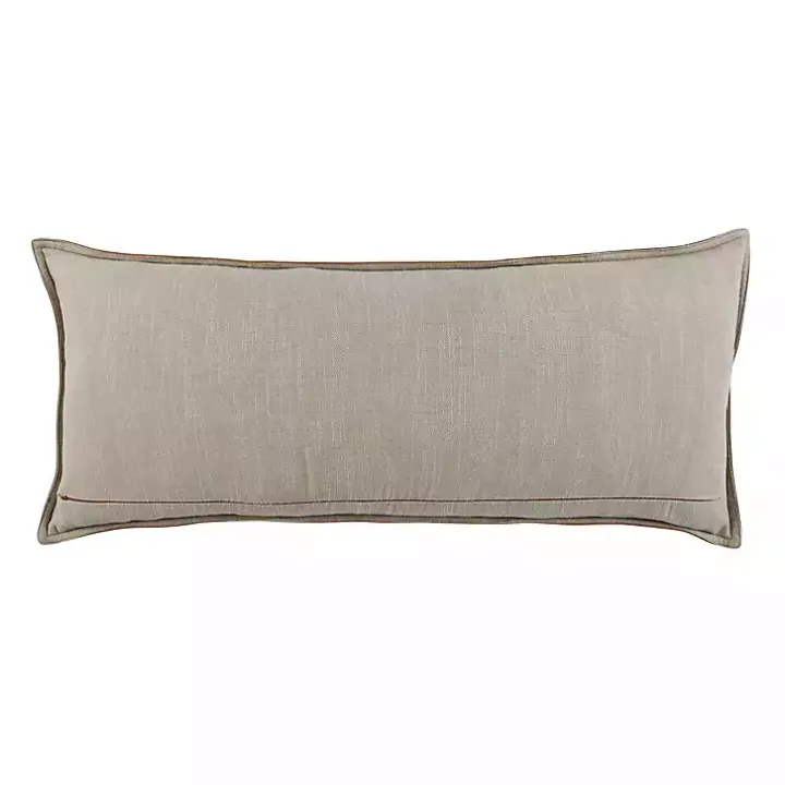 Chestnut Distressed Patina Leather Lumbar Pillow