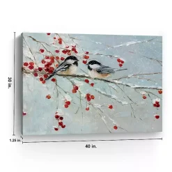 Chickadees in Winter Canvas Art Print
