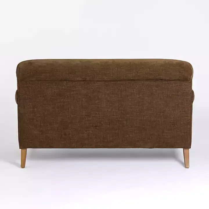 Chocolate Brown English Loveseat