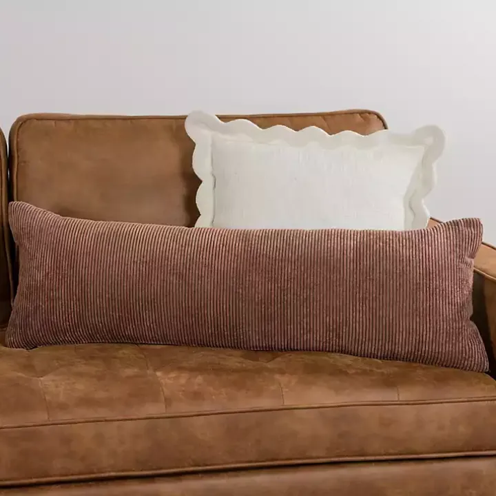 Chocolate Corduroy Joy to the World Pillow