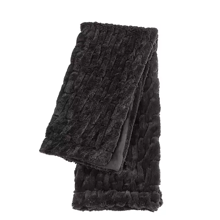Chocolate Fluffy Faux Fur Cotton Throw
