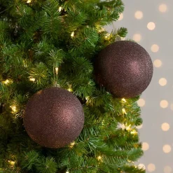 Chocolate Glitter Ball 2-pc. Ornament Set, 6 in.