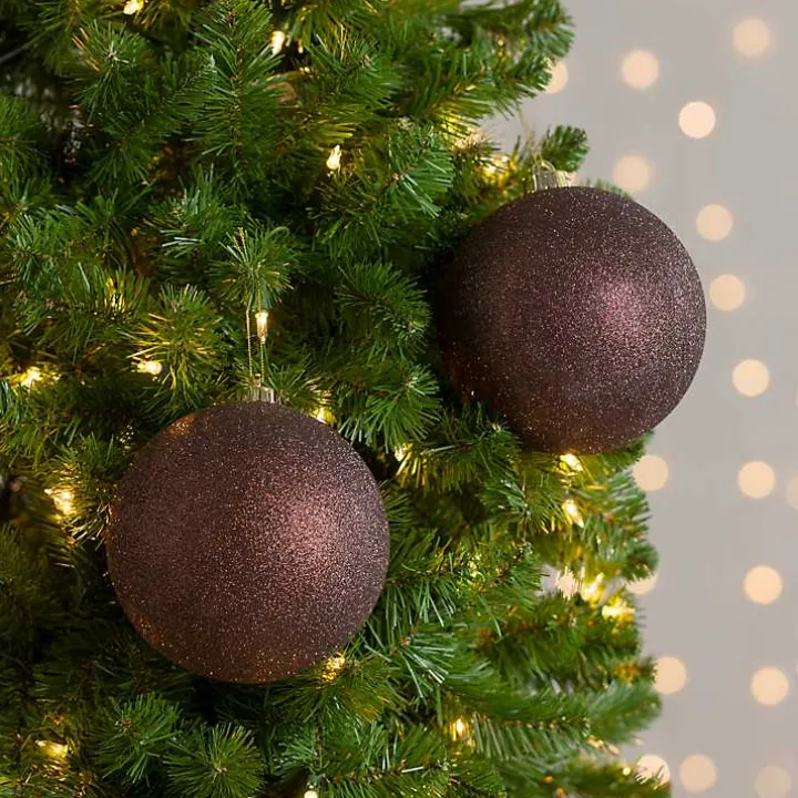 Chocolate Glitter Ball 2-pc. Ornament Set, 6 in.