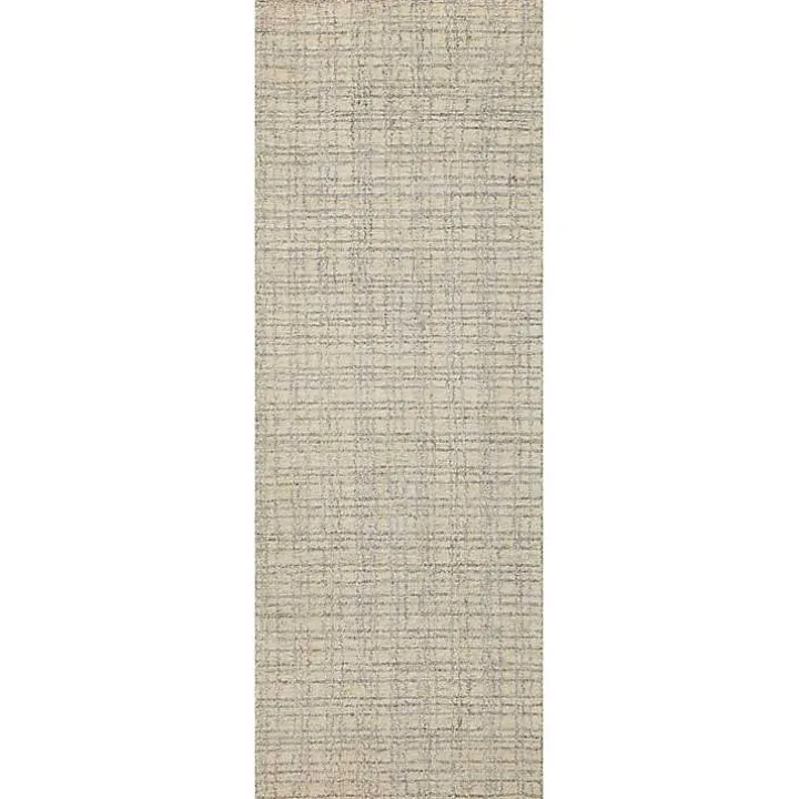 Chris Loves Julia x Loloi Polly Tan Grid Rug, 2x9