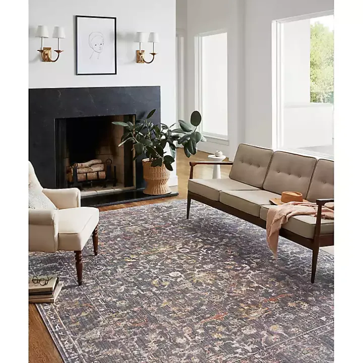 Chris Loves Julia x Loloi Rosemarie Coal Rug, 6x9