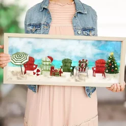 Christmas Beach Chairs Framed Art Print