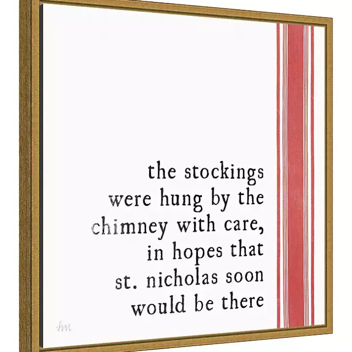 Christmas Quote Right Stripe Canvas Wall Plaque