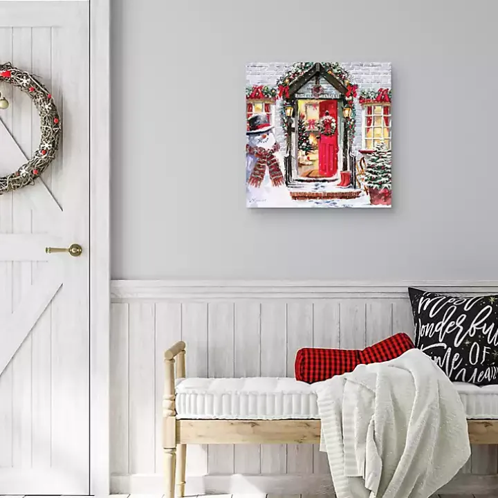 Christmas Spirit Decorated Home Canvas Art Print