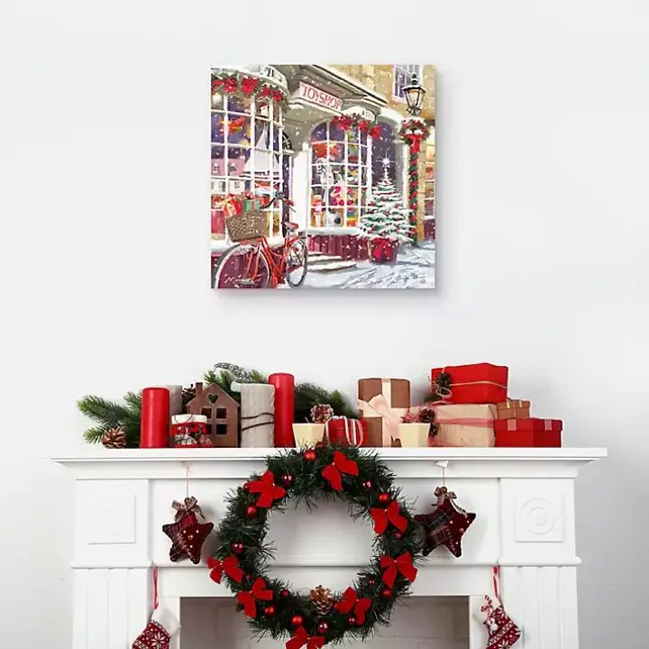 Christmas Toy Shop Storefront Canvas Art Print