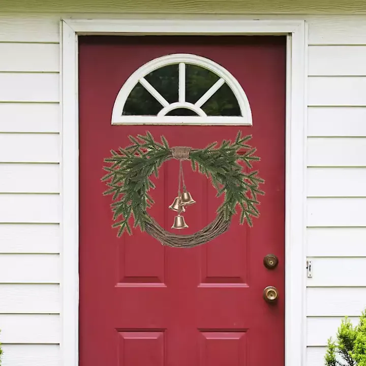 Christmas Wreath with Gold Bells