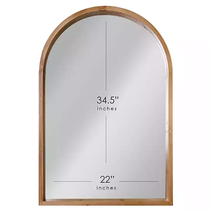 Ciarra Natural Wood Arch Wall Mirror