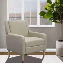 Classic Upholstered Taupe Accent Chair