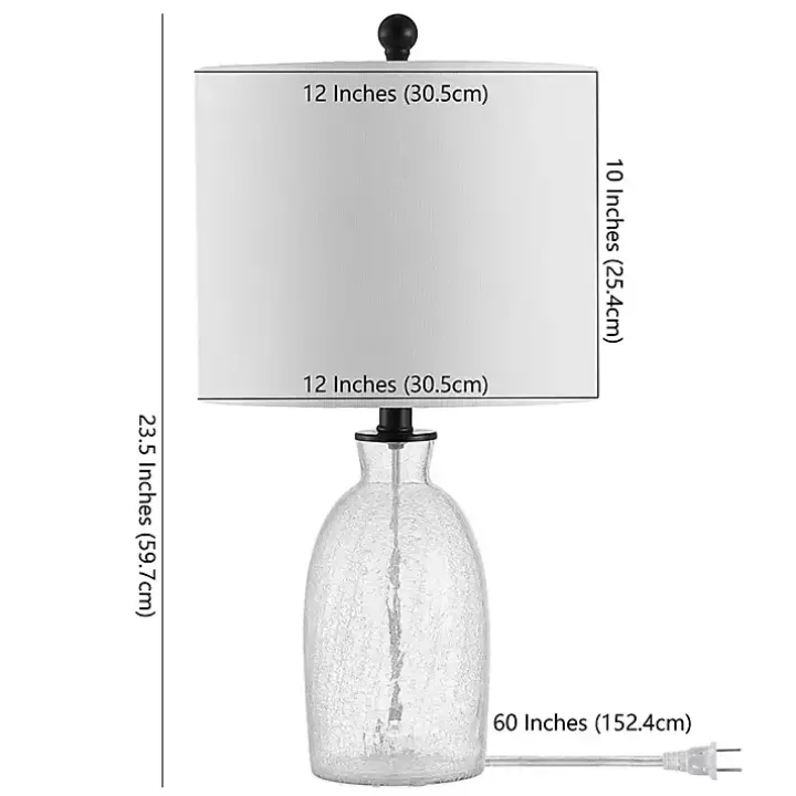 Clear Crackle Glass Table Lamp