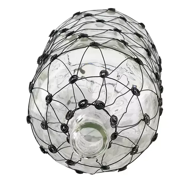 Clear Fishnet Wire Wrapped Vase