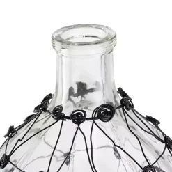 Clear Fishnet Wire Wrapped Vase