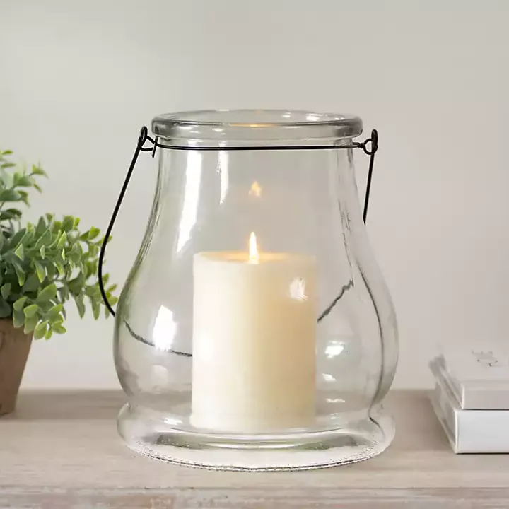 Clear Glass Lantern, 10.5 in.