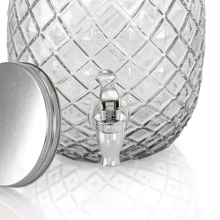 Clear Glass Pineapple Beverage Dispenser
