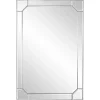 Clipped Corners Frameless Beveled Wall Mirror