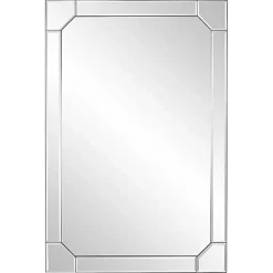 Clipped Corners Frameless Beveled Wall Mirror