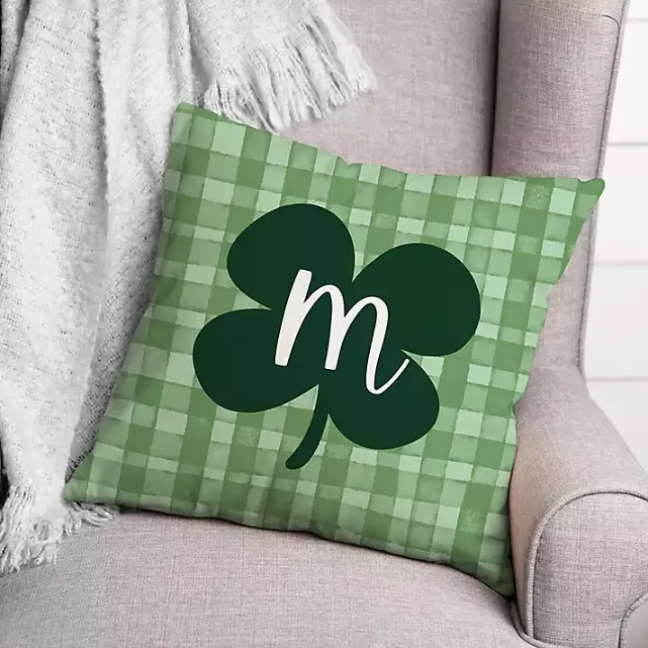 Clover Personalized Monogram Throw Pillow
