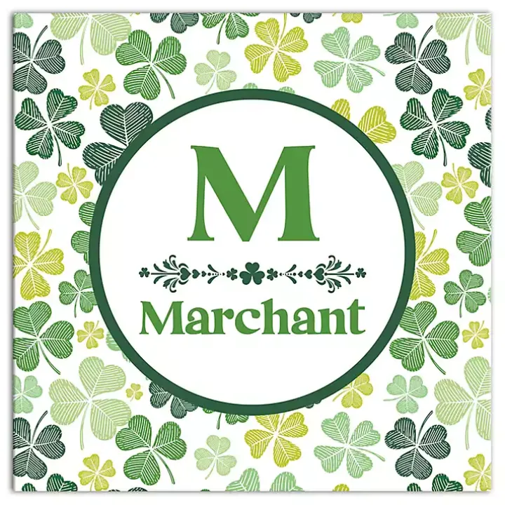 Clover Personalized Monogram Canvas Wall Plaque