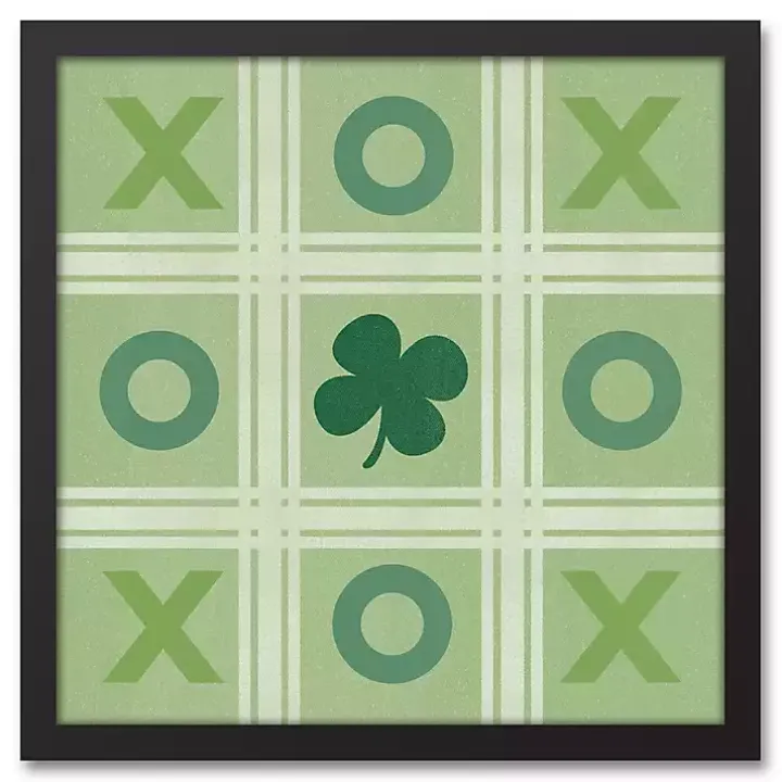 Clover Tic Tac Toe Framed Canvas Art Print