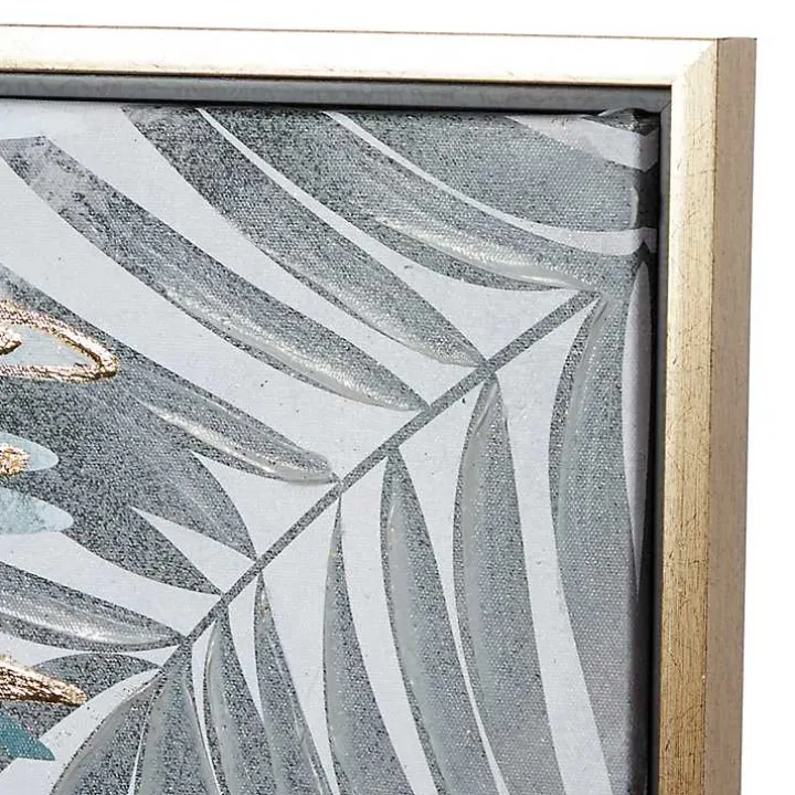Coastal Palms Framed Canvas Art Print