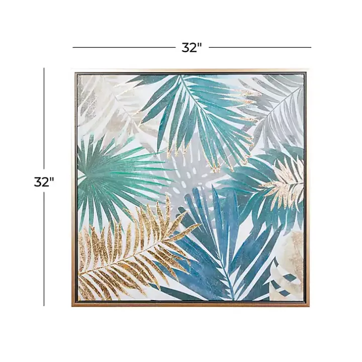 Coastal Palms Framed Canvas Art Print