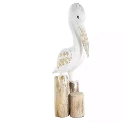Coastal Pelican Wood Statue