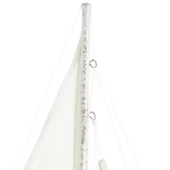 Coastal White and Blue Sailboat Statue