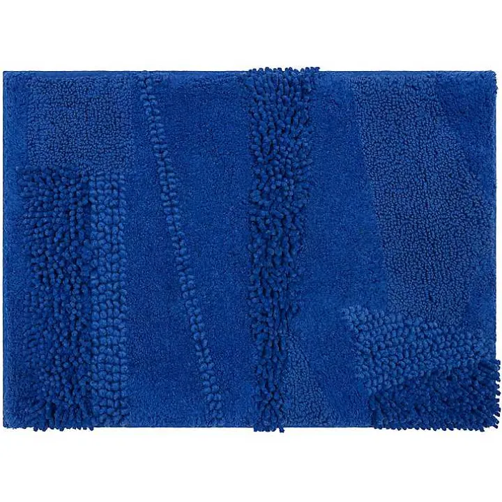 Cobalt Asymmetrical Cotton Bath Mat