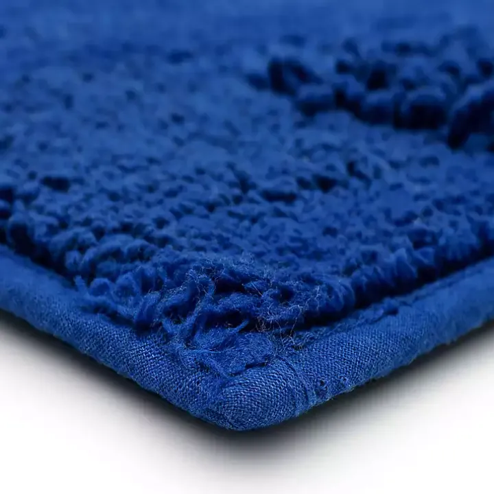 Cobalt Asymmetrical Cotton Bath Mat