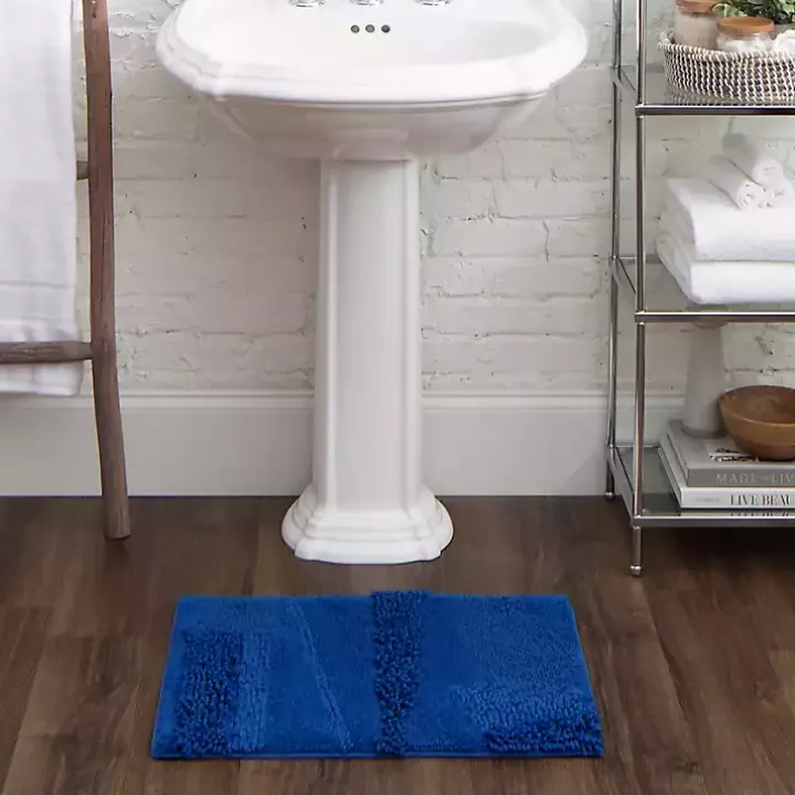 Cobalt Asymmetrical Cotton Bath Mat
