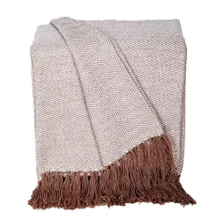 Coffee Chevron Tassel Throw