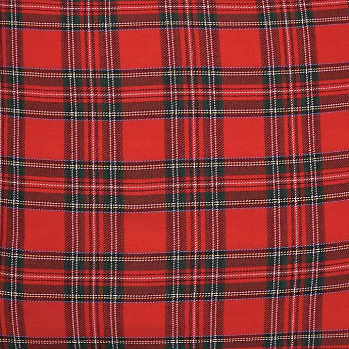 Collie Red Plaid Christmas Pillow