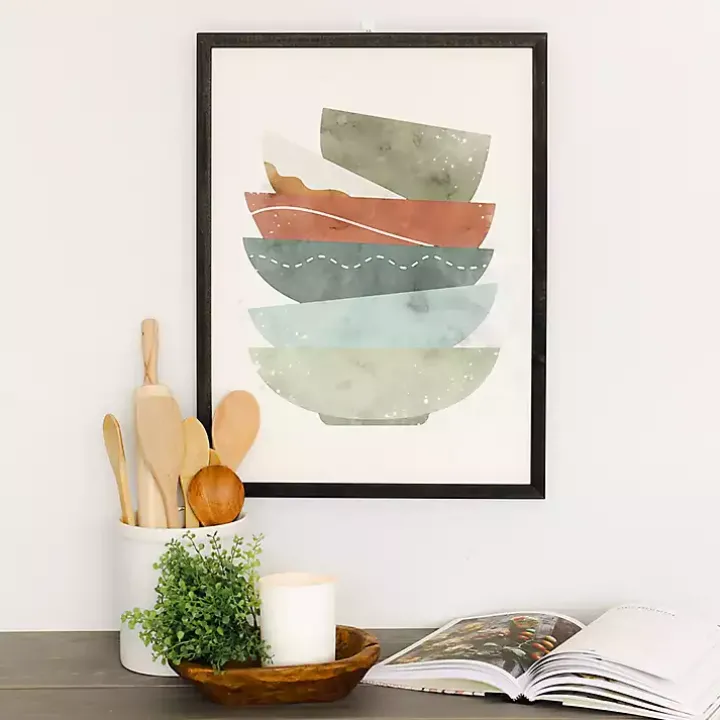 Colorful Bowls Framed Art Print