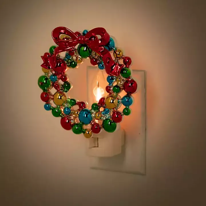 Colorful Christmas Wreath Nightlight