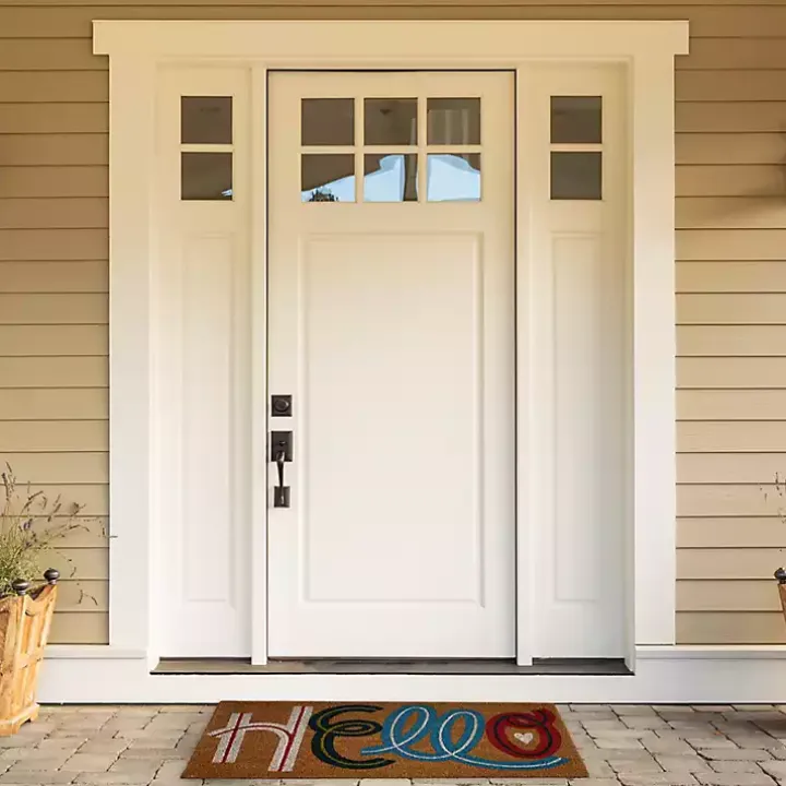 Colorful Hello Coir Doormat