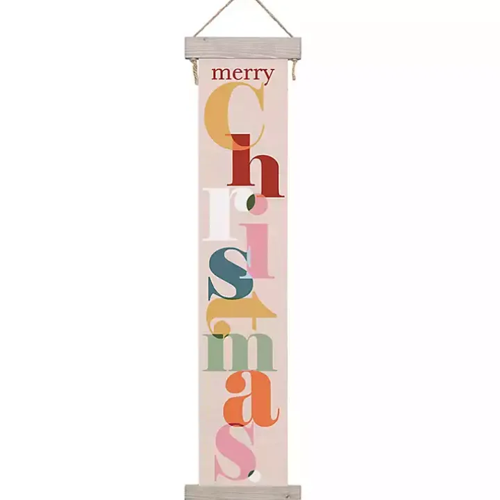 Colorful Merry Christmas Hanging Wall Plaque