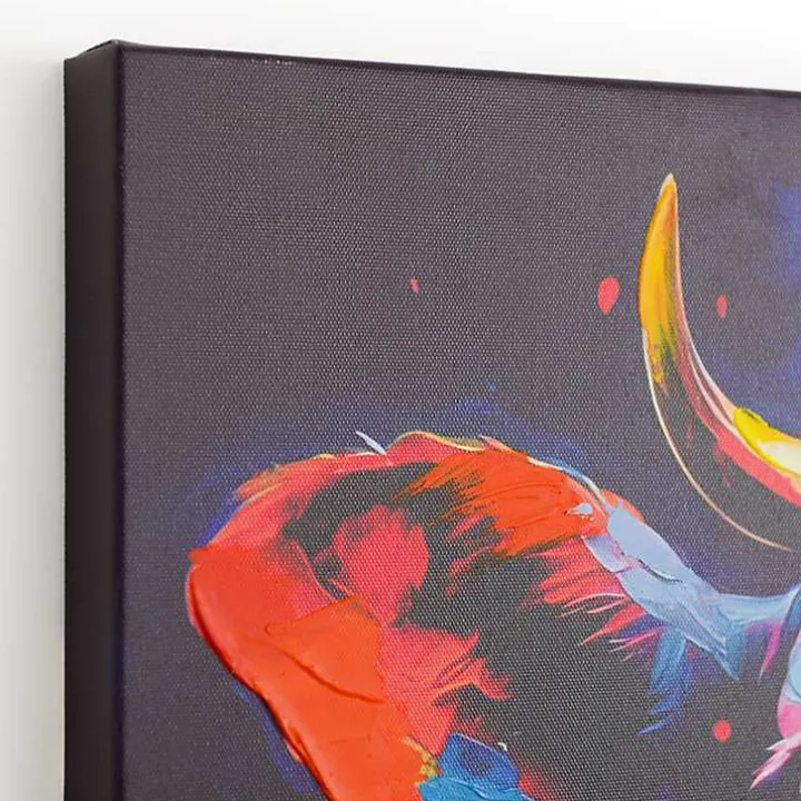 Colorful Moo Canvas Art Print