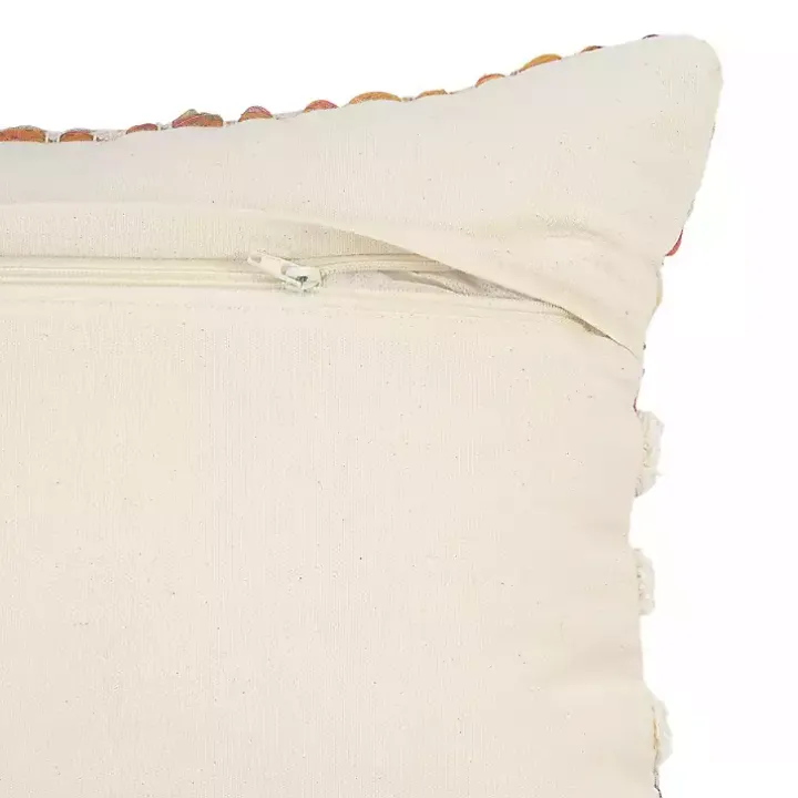 Colorful Stripes Textured Handwoven Lumbar Pillow