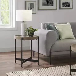 Concrete Round Tray Top Side Table