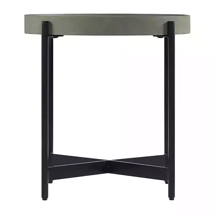 Concrete Round Tray Top Side Table